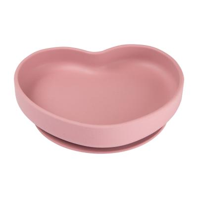 Canpol babies Silicone Suction Plate Heart Pink Posodica za otroke 300 ml