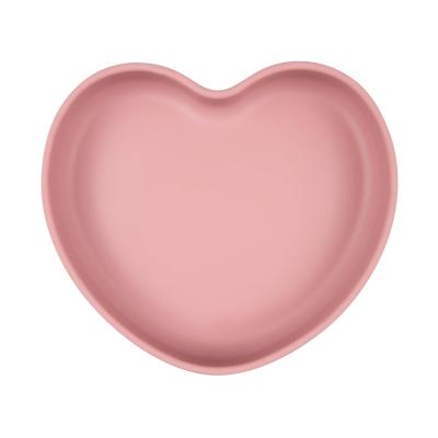 Canpol babies Silicone Suction Plate Heart Pink Posodica za otroke 300 ml