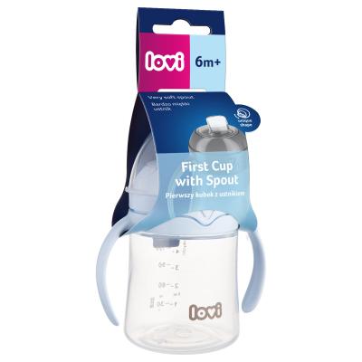 LOVI First Cup With Spout Blue 6m+ Skodelica za otroke 150 ml