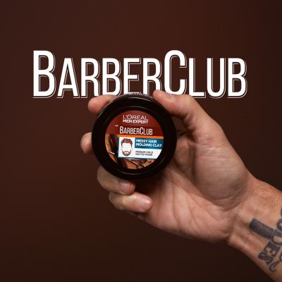 L&#039;Oréal Paris Men Expert Barber Club Messy Hair Molding Clay Krema za lase za moške 75 ml