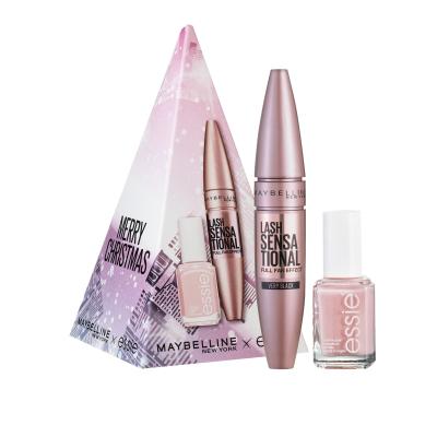 Maybelline Merry Christmas! Gift Set Darilni set maskara Maybelline Lash Sensational Mascara 9,5 ml + lak za nohte Essie Nail Polish 13,5 ml 13 Mademoiselle