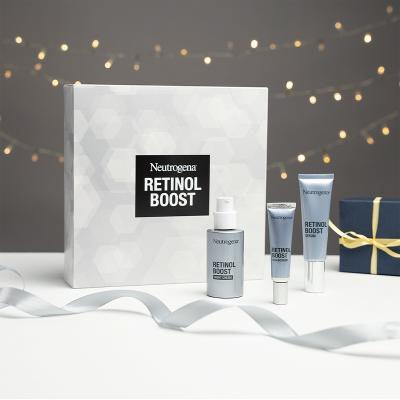 Neutrogena Retinol Boost Darilni set nočna krema za obraz Retinol Boost Night Cream 50 ml + dnevni serum za obraz Retinol Boost Serum 30 ml + krema za področje okoli oči Retinol Boost Eye Cream 15 ml