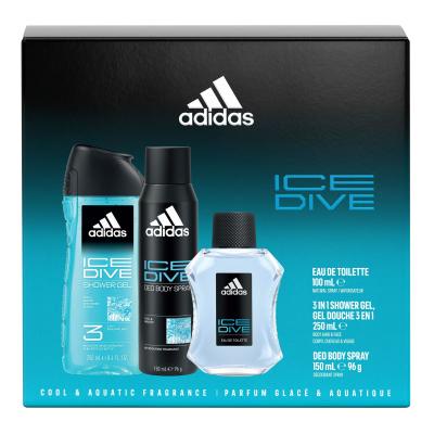 Adidas Ice Dive Darilni set toaletna voda 100 ml + deodorant 150 ml + gel za prhanje 250 ml