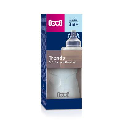 LOVI Trends Bottle 3m+ Green Otroška steklenička za otroke 250 ml