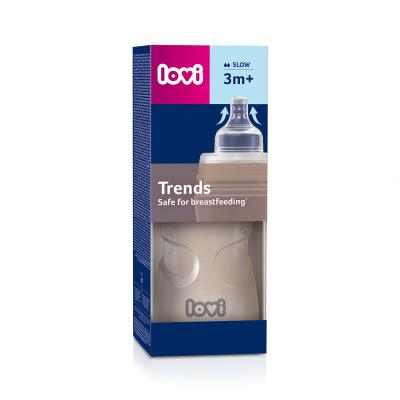 LOVI Trends Bottle 3m+ Beige Otroška steklenička za otroke 250 ml