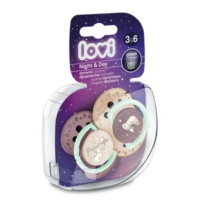 LOVI Night &amp; Day Dynamic Soother Girl 3-6m Duda za otroke 2 kos