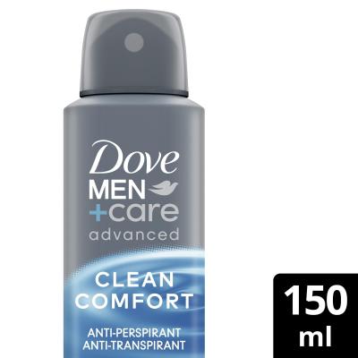 Dove Men + Care Advanced Clean Comfort 72h Antiperspirant za moške 150 ml