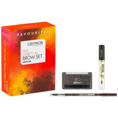 Catrice The Essential Brow Set Darilni set svinčnik za obrvi Eye Brow Stylist 1,6 g 030 Brow-N-Eyed Peas + senčilo za obrvi Brow Powder Waterproof 4 g 020 Ash Brown + gel za obrvi Super Glue Brow Styling Gel 4 ml 010 Ultra Hold