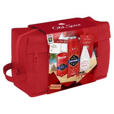 Old Spice Captain Darilni set deodorant v stiku 50 ml + gel za prhanje 3v1 250 ml + vodica po britju 100 ml + kozmetična torbica