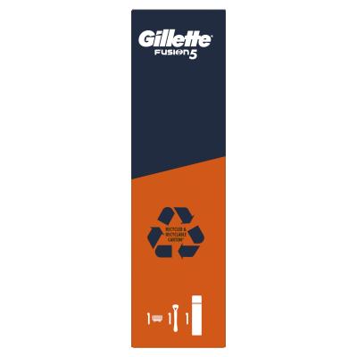 Gillette Fusion5 Darilni set brivnik Fusion5 1 kos + gel za britje Fusion Shave Gel Sensitive 200 ml