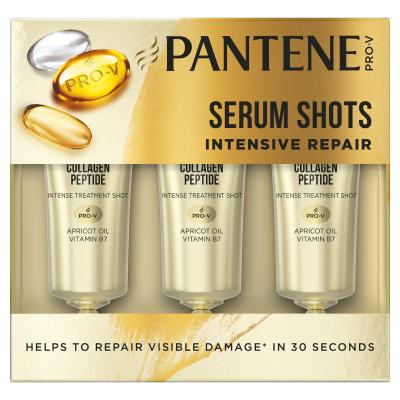 Pantene PRO-V Your Golden Me Time Kit Darilni set šampon Intensive Repair 250 ml + balzam Intensive Repair 200 ml + olje za lase Keratin Protect Oil 100 ml + intenzivna nega za lase Serum Shots Intensive Repair 3x15 ml + kozmetična torbica