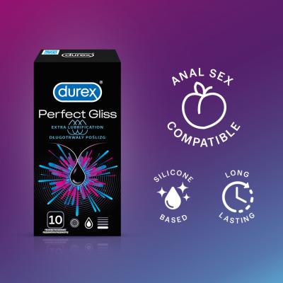 Durex Perfect Gliss Kondomi za moške Set