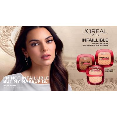 L&#039;Oréal Paris Infaillible 24H Fresh Wear Foundation In A Powder Puder za ženske 9 g Odtenek 130 True Beige