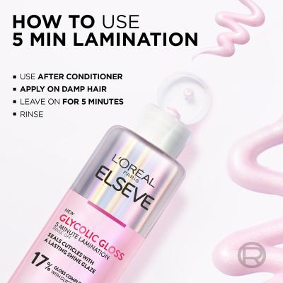 L&#039;Oréal Paris Elseve Glycolic Gloss 5 Minute Lamination Maska za lase za ženske 200 ml