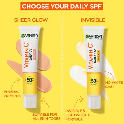 Garnier Skin Naturals Vitamin C Daily UV Invisible SPF50+ Dnevna krema za obraz za ženske 40 ml