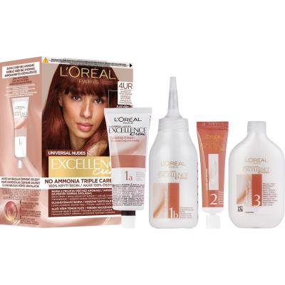 L&#039;Oréal Paris Excellence Creme Triple Protection Barva za lase za ženske 48 ml Odtenek 4UR Universal Dark Red