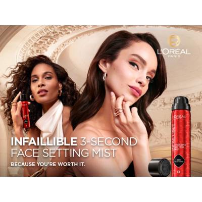 L&#039;Oréal Paris Infaillible 3-Second Setting Mist Fiksator za ličila za ženske 75 ml