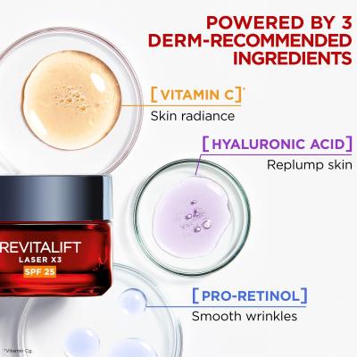 L&#039;Oréal Paris Revitalift Laser Pure Retinol Night Serum Darilni set nočni serum za obraz Revitalift Laser Pure Retinol Night Serum 50 ml + dnevna krema za obraz Revitalift Laser X3 SPF25 50 ml