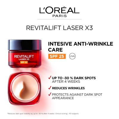 L&#039;Oréal Paris Revitalift Laser Pure Retinol Night Serum Darilni set nočni serum za obraz Revitalift Laser Pure Retinol Night Serum 50 ml + dnevna krema za obraz Revitalift Laser X3 SPF25 50 ml