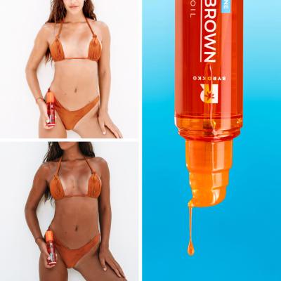 Byrokko Shine Brown Beta Carotene Tanning Maximiser Oil Zaščita pred soncem za telo za ženske 150 ml