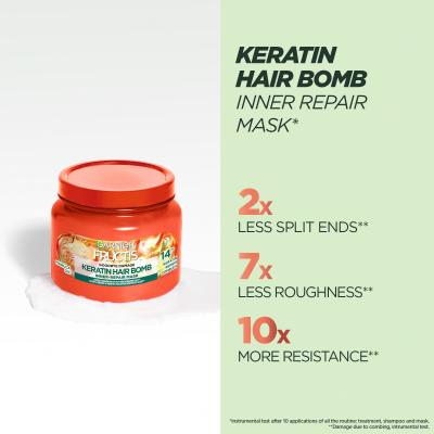 Garnier Fructis Goodbye Damage Keratin Hair Bomb Maska za lase za ženske 320 ml