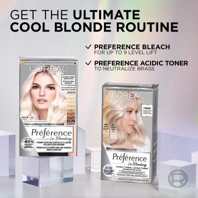 L&#039;Oréal Paris Préférence Le Blonding Toner Barva za lase za ženske 60 ml Odtenek Platinum Ice poškodovana škatla