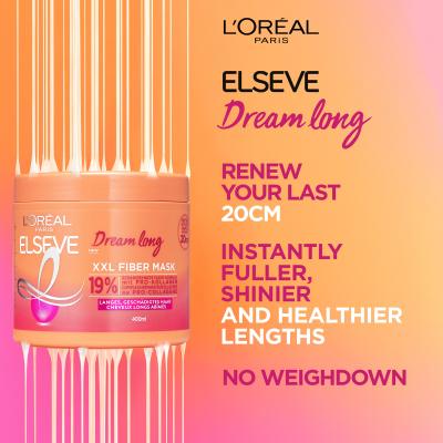 L&#039;Oréal Paris Elseve Dream Long XXL Fiber Mask Maska za lase za ženske 400 ml