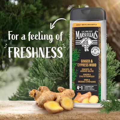 Le Petit Marseillais Ginger &amp; Cypress Wood Gel za prhanje za moške 400 ml