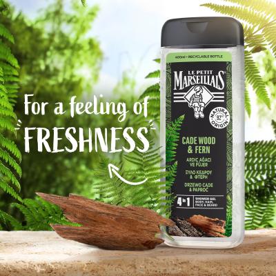 Le Petit Marseillais Cade Wood &amp; Fern Gel za prhanje za moške 400 ml