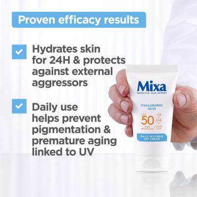 Mixa Hyaluronic Acid Daily Invisible SPF Cream SPF50 Dnevna krema za obraz za ženske 50 ml