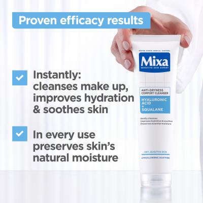 Mixa Hyaluronic Acid + Squalane Anti-Dryness Comfort Cleanser Čistilni gel za ženske 150 ml