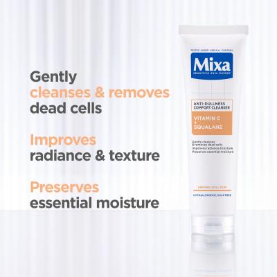 Mixa Vitamin C+ Squalane Anti-Dullness Comfort Cleanser Čistilni gel 150 ml