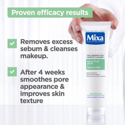 Mixa Salicylic Acid + Squalane Anti-Imperfection Comfort Cleanser Čistilni gel za ženske 150 ml