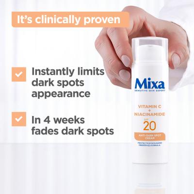 Mixa Vitamin C + Niacinamide Anti-Dark Spot Cream SPF20 Dnevna krema za obraz 50 ml