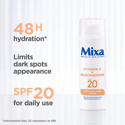 Mixa Vitamin C + Niacinamide Anti-Dark Spot Cream SPF20 Dnevna krema za obraz 50 ml