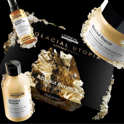 L&#039;Oréal Professionnel Absolut Repair Glacial Utopia Limited Edition Darilni set šampon Absolut Repair 300 ml + maska za lase Absolut Repair 250 ml + olje za lase Absolut Repair Oil 90 ml