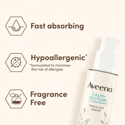 Aveeno Calm + Restore Triple Oat Serum Serum za obraz 30 ml