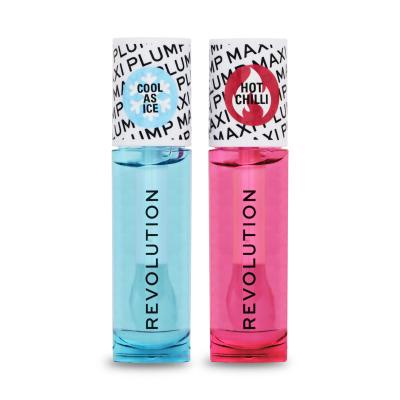 Makeup Revolution London Maxi Plump Lip Duo Darilni set glos za ustnice Maxi Plump Pout Bomb Cool As Ice 6 ml + glos za ustnice Maxi Plump Pout Bomb Hot As Chilli 6 ml