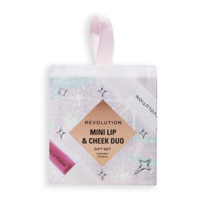 Makeup Revolution London Mini Lip &amp; Cheek Duo Darilni set glos za ustnice Shimmer Bomb 1,4 ml White Shimmer + tekoče rdečilo Blush Bomb 1,4 ml Cute Pink