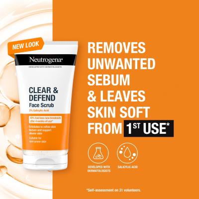 Neutrogena Clear &amp; Defend Face Scrub Piling 150 ml