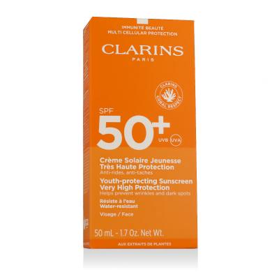 Clarins Sun Care Youth-Protecting Face Sunscreen SPF50+ Zaščita pred soncem za obraz za ženske 50 ml