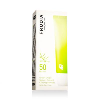 Frudia Green Grape Sebum Control Cooling Sun Gel SPF50+ Zaščita pred soncem za obraz 50 g