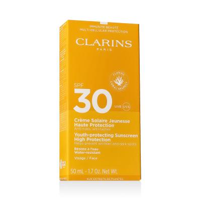 Clarins Sun Care Youth-Protecting Face Sunscreen SPF30 Zaščita pred soncem za obraz za ženske 50 ml