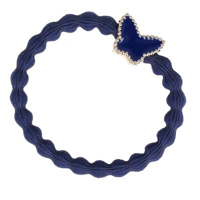 By Eloise London Enamel Gold Butterfly Elastika za lase za ženske 1 kos Odtenek Navy
