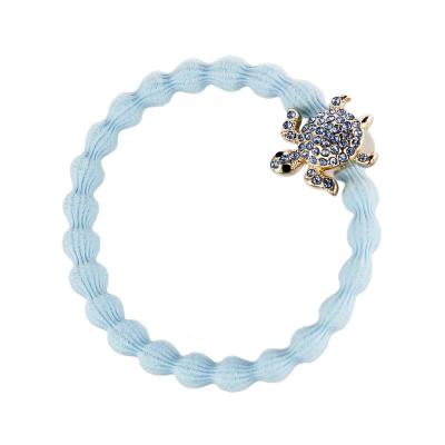 By Eloise London Bling Charms Gold Diamanté Turtle Elastika za lase za ženske 1 kos Odtenek Sky Blue