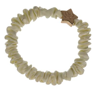 By Eloise London Skinny Silk Scrunchie Gold Star Elastika za lase za ženske 1 kos Odtenek Cream