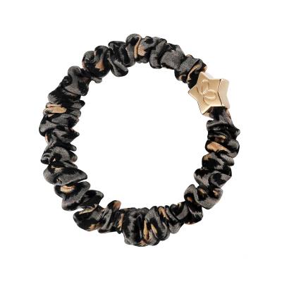 By Eloise London Skinny Silk Scrunchie Gold Star Elastika za lase za ženske 1 kos Odtenek Grey Leopard