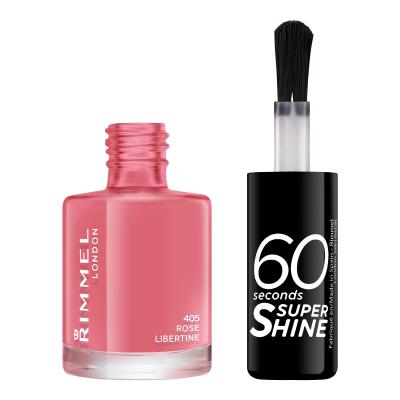 Rimmel London 60 Seconds Super Shine Lak za nohte za ženske 8 ml Odtenek 405 Rose Libertine