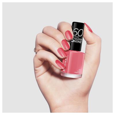 Rimmel London 60 Seconds Super Shine Lak za nohte za ženske 8 ml Odtenek 405 Rose Libertine