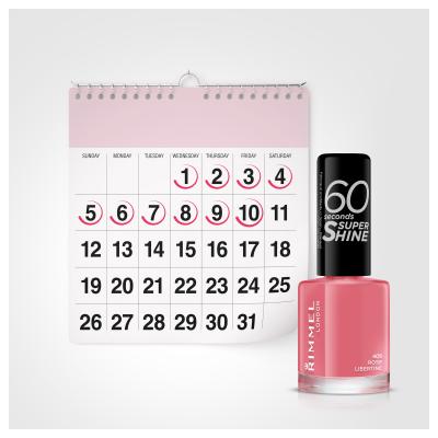 Rimmel London 60 Seconds Super Shine Lak za nohte za ženske 8 ml Odtenek 405 Rose Libertine